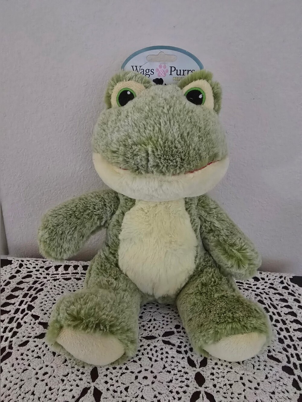 Kellytoy Green Plush Frog Small Pet Toy